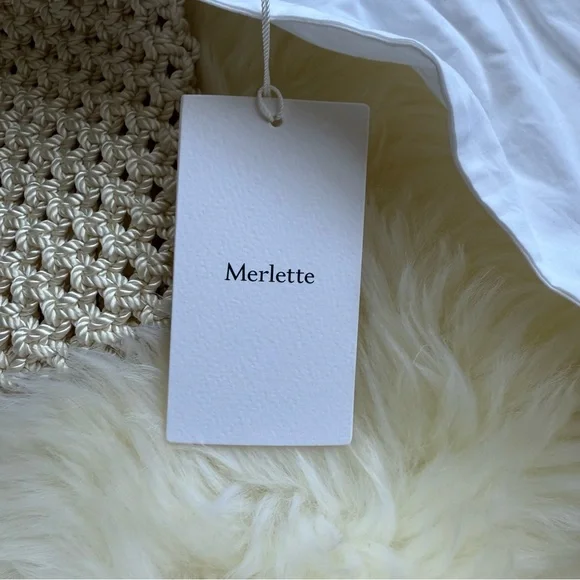 NWT Merlette Maris Crochet Macrame White Handle Mini Bag Purse - Picture 7 of 13